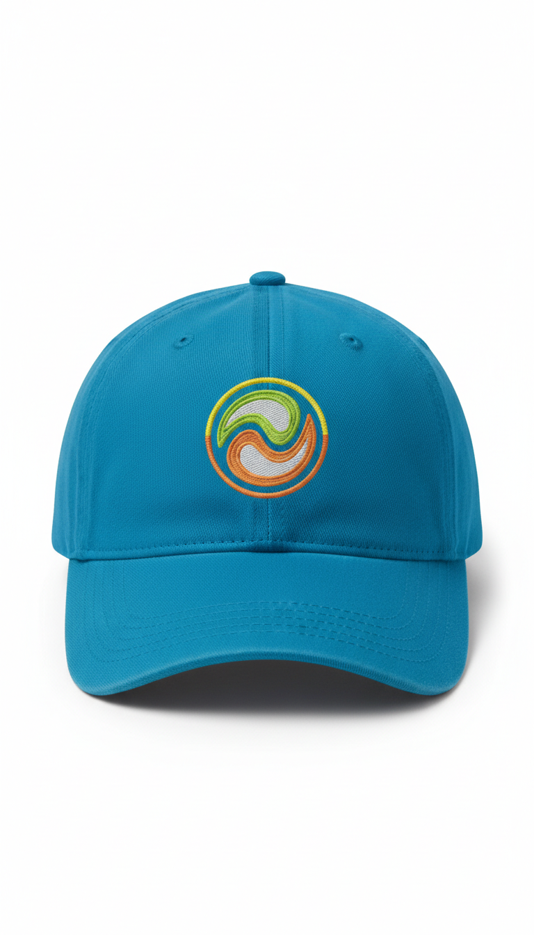 Casquette bleu lagon vif coton